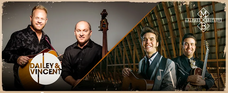 Dailey & Vincent & The Malpass Brothers Info Page Header